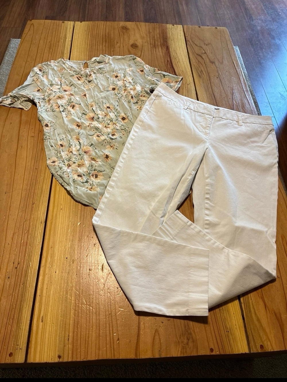 Worthington Cream Straight-Leg Trousers